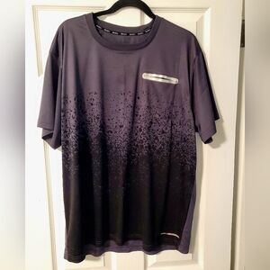 And1 Black and Gray Short Sleeve Performance Tee With Pocket And Gradient Design